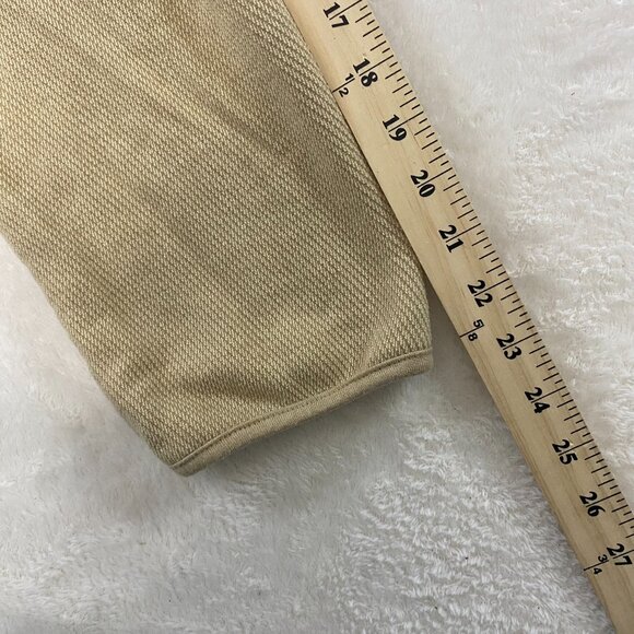Orvis Jacket Sweater Womens XL Beige Button Up Cardigan Leather Elbow Patch - Picture 11 of 11